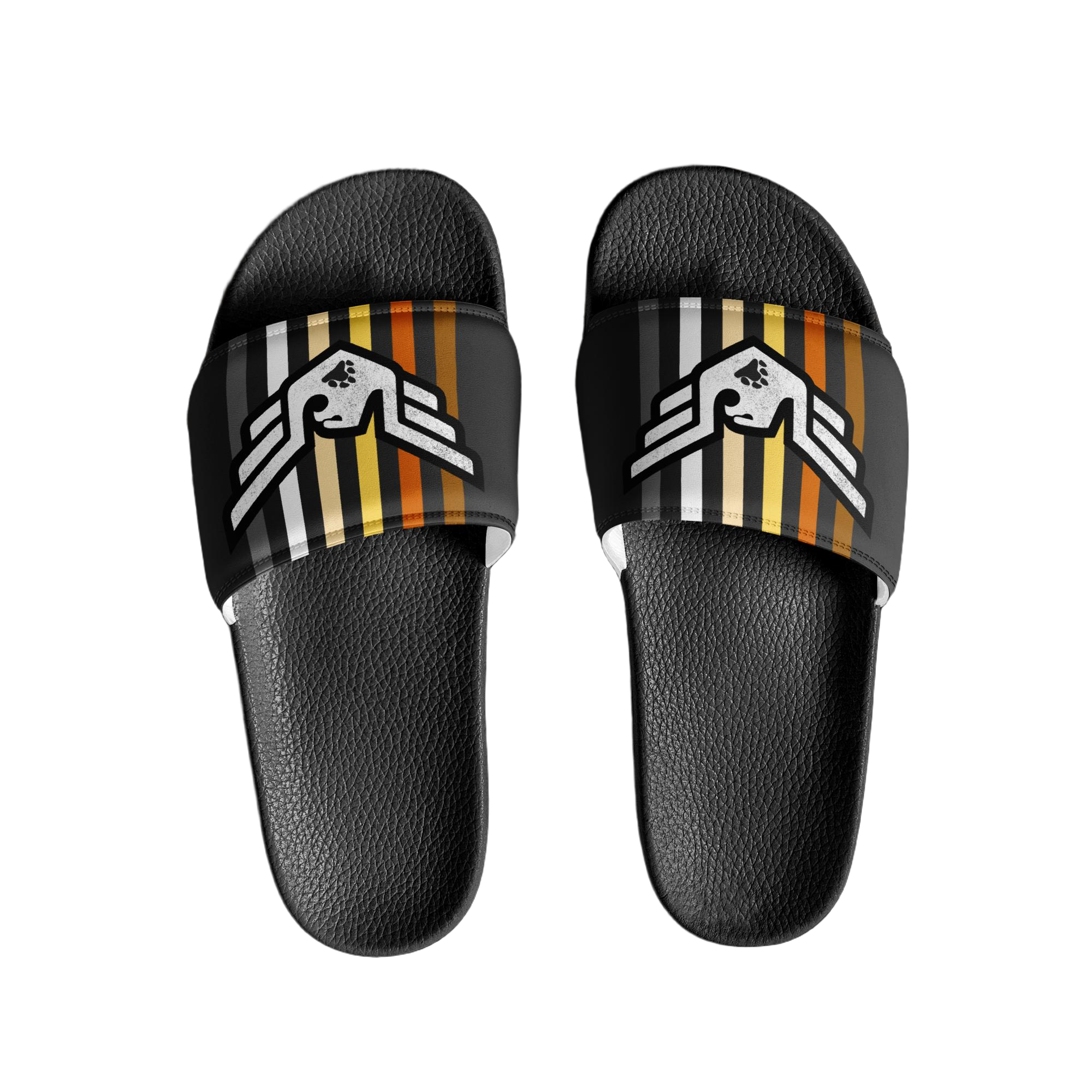 mens-slides-black-front-6626c4c8297ea.jpg Bear Pride Slides - Image 1