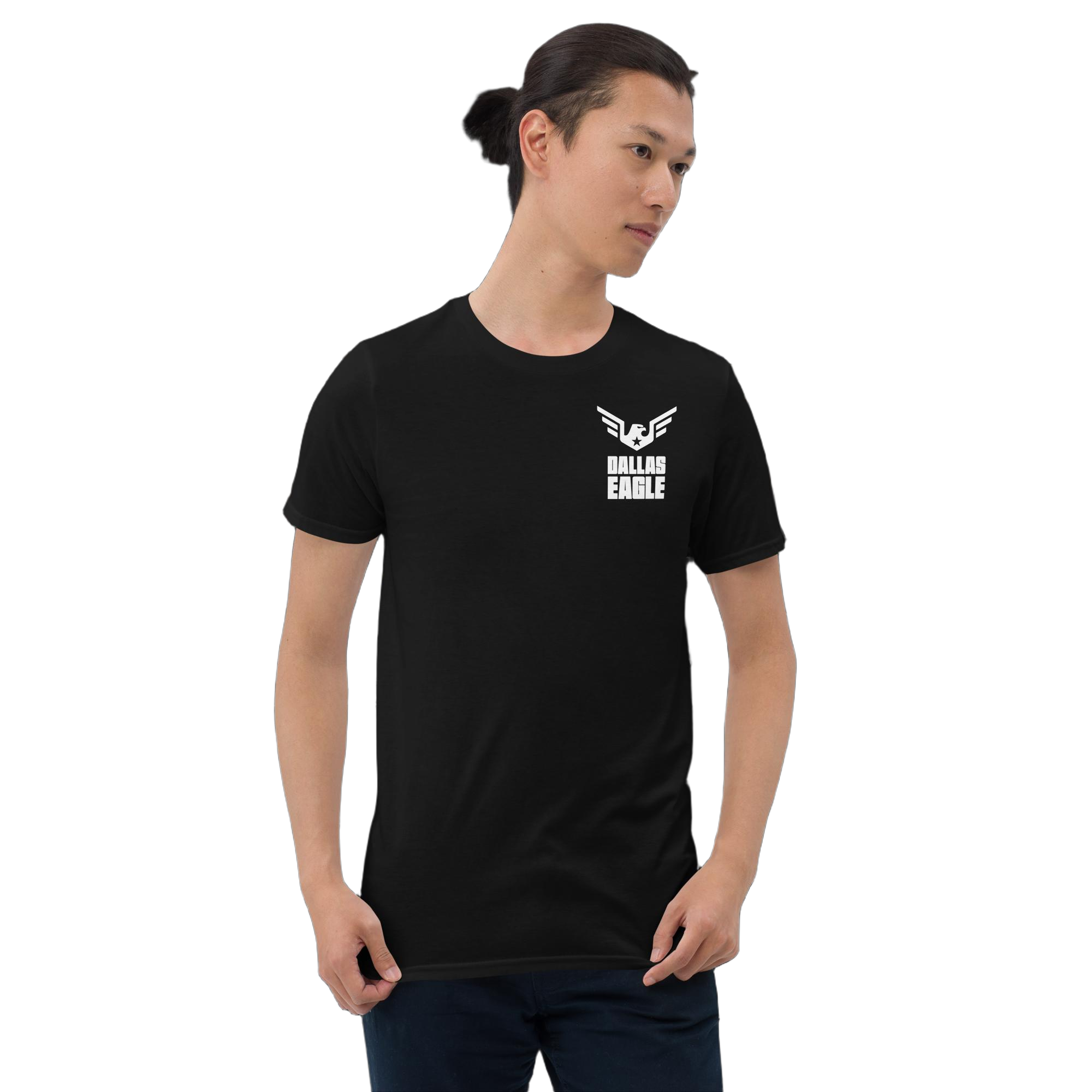 unisex-basic-softstyle-t-shirt-black-front-6626c6b6d7f51.jpg Dallas Eagle Small Front Logo Shirt - Image 1
