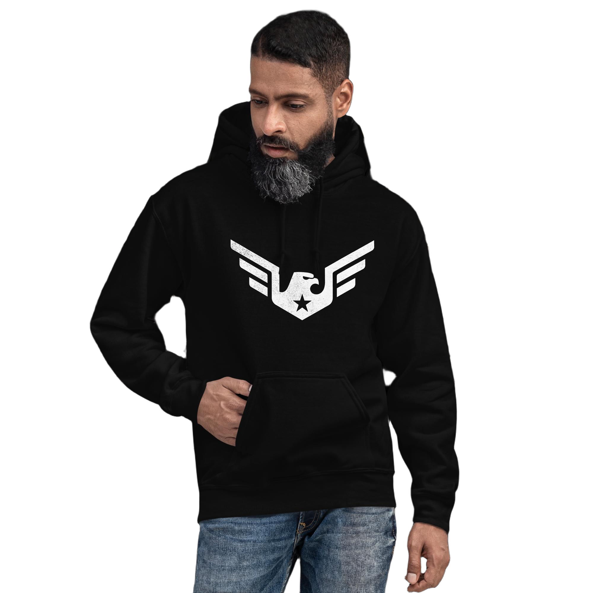 unisex-heavy-blend-hoodie-black-front-6626c9974c8e2.jpg Eagle Hoodie - Image 1