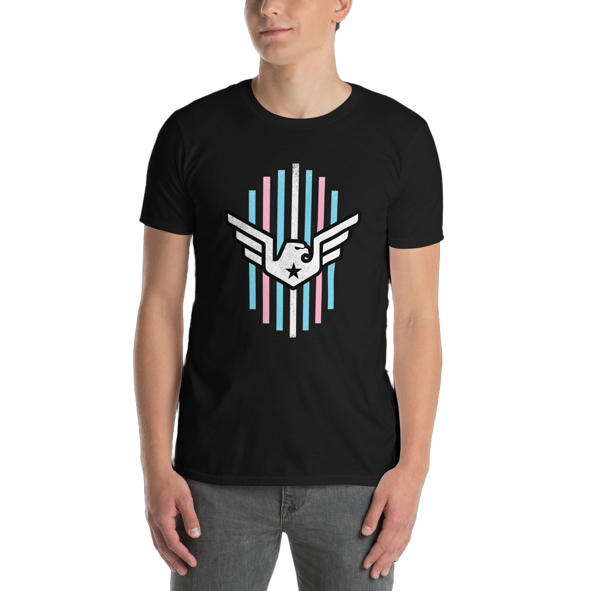 unisex-basic-softstyle-t-shirt-black-front-67896546ca171.jpg Trans Pride Tee - Image 1