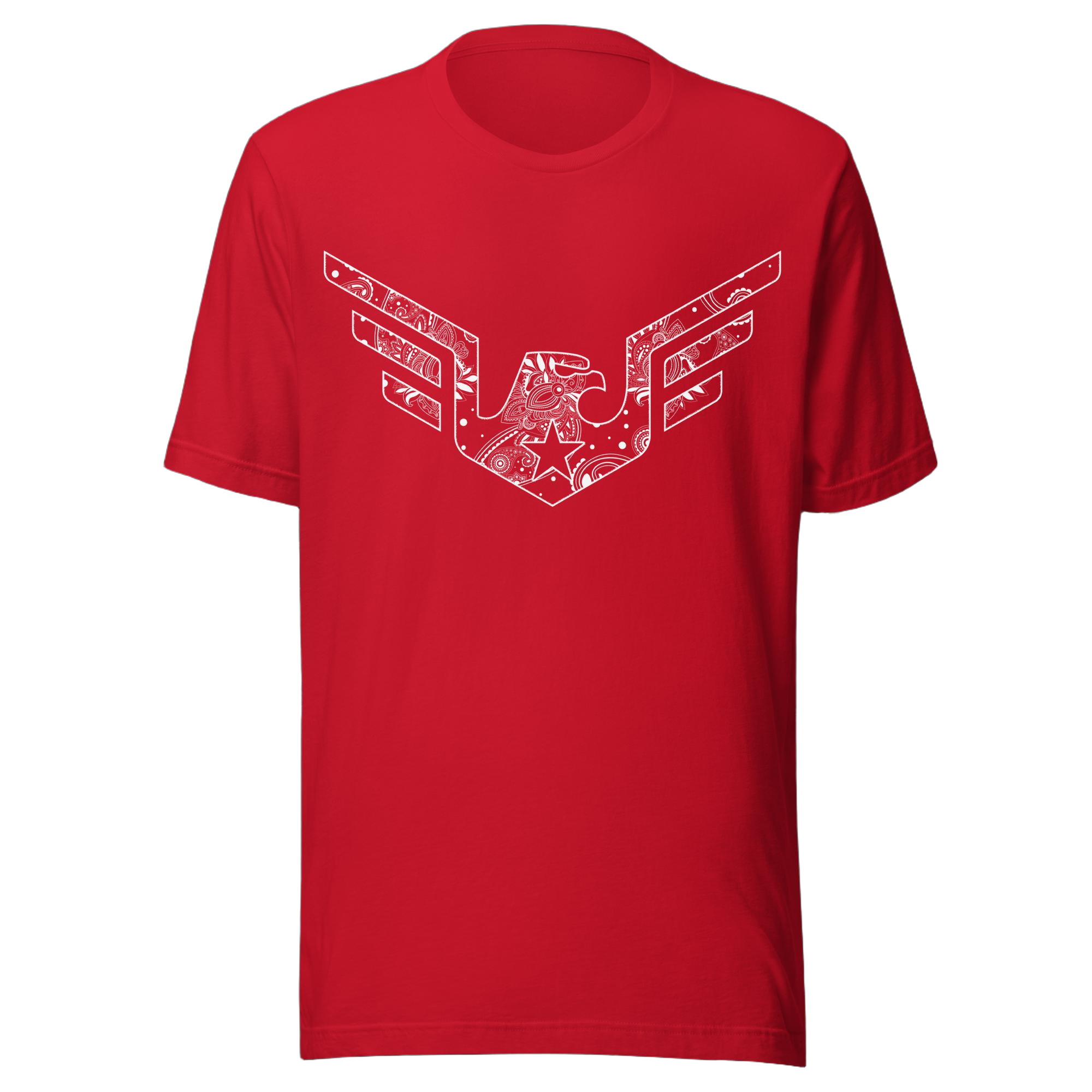 unisex-staple-t-shirt-red-front-6a9772b52e095.jpg Flagging T-Shirt - Image 1